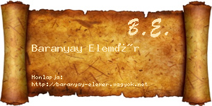Baranyay Elemér névjegykártya